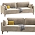 Plush Beige Velvet Sofa | Divan.ru 3D model small image 1