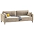 Plush Beige Velvet Sofa | Divan.ru 3D model small image 2