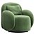 Sleek Swivel Upholstered Armchair by Divan.ru 3D model small image 3