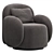 Sleek Swivel Upholstered Armchair by Divan.ru 3D model small image 4