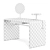 Butter Toiletta Writing Desk 3D model small image 5