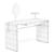 Luxury Vanity Console Table: Durame Butter 3D model small image 7