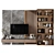 Contemporary TV Wall Decor Shelf 3D model small image 1