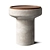 Modern Tivoli Side Table: Travertine & Walnut 3D model small image 3