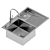 Stainless Steel Double Bowl Laundry Sink 3D model small image 1