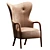 Stylish Leather Accent Chair 3D model small image 1