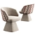 Modern Vanity Table Chair Set 3D model small image 2