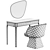 Modern Vanity Table Chair Set 3D model small image 5