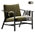 Elegant Blair Green Velvet Chair 3D model small image 1