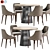 Modern Dining Set: Alaton Chair & Grid Table 3D model small image 4