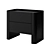 Sleek Matte Black Bedside Table 3D model small image 3