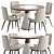 Modern Dining Set 113 Wood/Marble 3D model small image 4