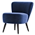 Mid-Century Upholstered Lounge Chair 3D model small image 5