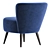 Mid-Century Upholstered Lounge Chair 3D model small image 6