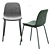 Scandinavian Dining Chair Beige-Olive 3D model small image 4