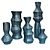 Rustic Crumpled Vases Collection 3D model small image 3