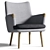 Modern Oak Lounge Chair 840mm 3D model small image 1