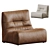 Luxury Leather Recliner with Footrest 3D model small image 1