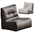 Luxury Leather Recliner with Footrest 3D model small image 3